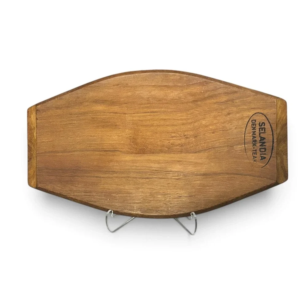 Vintage Selandia Denmark Teak Wood Serving Tray Bread Butler 13